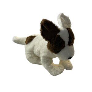 Plush Noah's Ark Animal Workshop Puppy Dog 15” White Brown Stuffed Animal